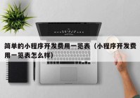 簡(jiǎn)單的小程序開發(fā)費(fèi)用一覽表（小程序開發(fā)費(fèi)用一覽表怎么樣）