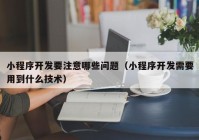 小程序開發(fā)要注意哪些問題（小程序開發(fā)需要用到什么技術）