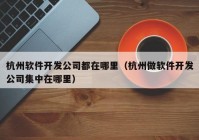 杭州軟件開(kāi)發(fā)公司都在哪里（杭州做軟件開(kāi)發(fā)公司集中在哪里）