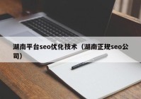 湖南平臺(tái)seo優(yōu)化技術(shù)（湖南正規(guī)seo公司）