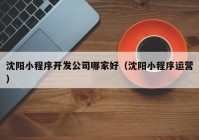沈陽小程序開發(fā)公司哪家好（沈陽小程序運(yùn)營(yíng)）