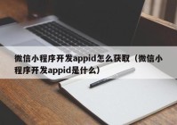 微信小程序開發(fā)appid怎么獲?。ㄎ⑿判〕绦蜷_發(fā)appid是什么）