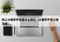 線上小程序開(kāi)發(fā)是什么崗位（小程序開(kāi)發(fā)上線流程）